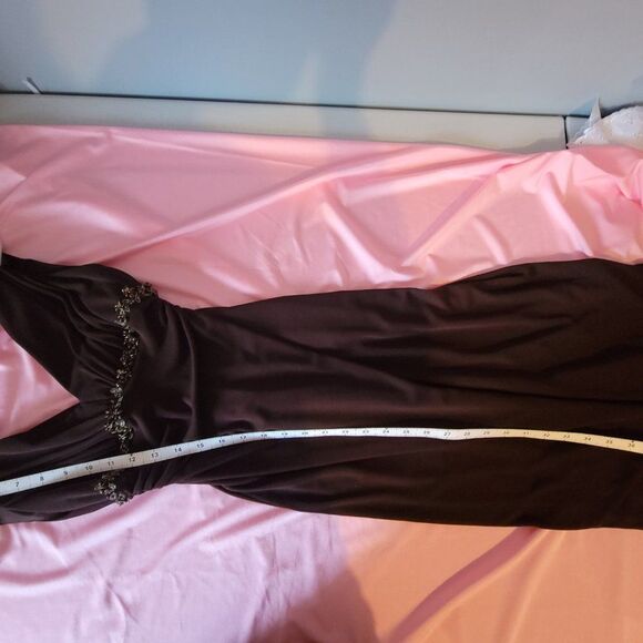 * DAVID MEISTER V NECK DESIGNER DARK BROWN DRESS - Picture 2 of 11